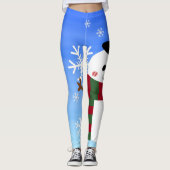 White kerst Snowman Leggings (Voorkant)