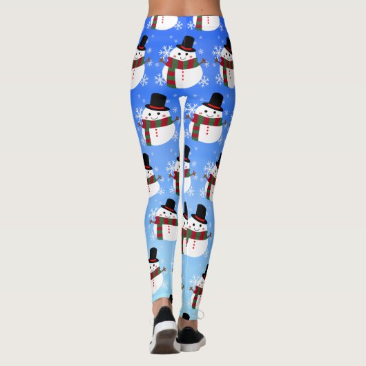White kerst Snowman Leggings (Achterkant)
