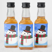 White kerst Snowman Likeurfles Etiket (Flessen)