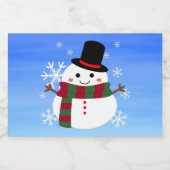 White kerst Snowman Likeurfles Etiket (Enkel label)