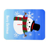White kerst Snowman Magneet (Horizontaal)