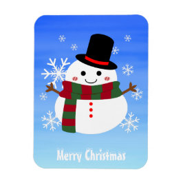 White kerst Snowman Magneet