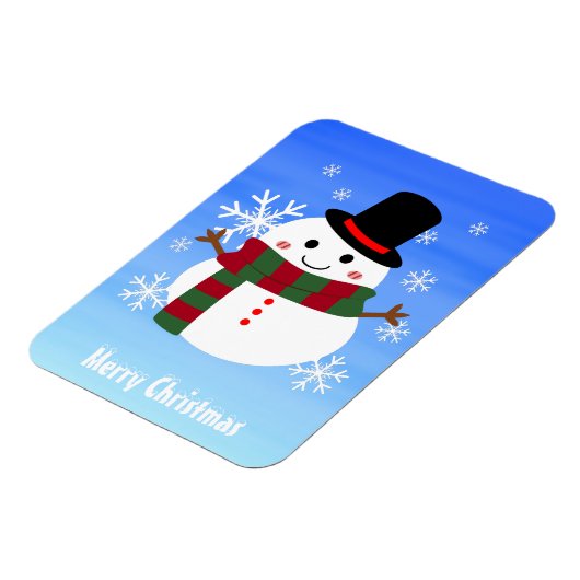 White kerst Snowman Magneet (Linkerzijde)