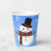 White kerst Snowman Papieren Bekers (Achterkant)
