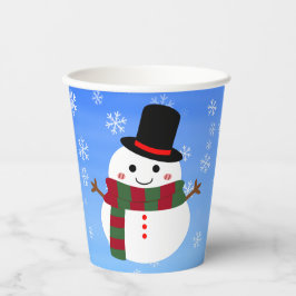 White kerst Snowman Papieren Bekers