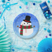 White kerst Snowman Papieren Bordje (Feest)