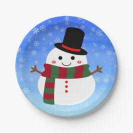 White kerst Snowman Papieren Bordje