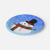 White kerst Snowman Papieren Bordje (Gekanteld)