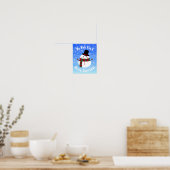 White kerst Snowman Poster (Keuken)