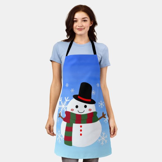 White kerst Snowman Schort (Gedragen)