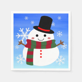 White kerst Snowman Servet