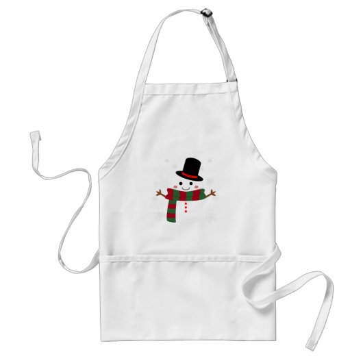 White kerst Snowman Standaard Schort (Voorkant)