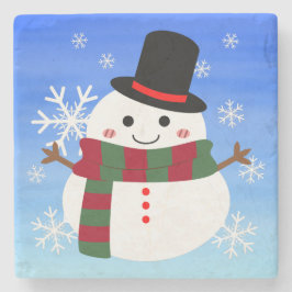 White kerst Snowman Stenen Onderzetter