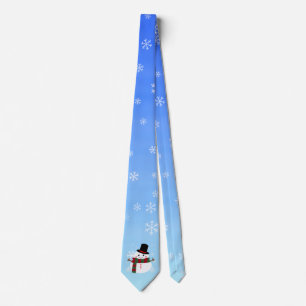 White kerst Snowman Stropdas