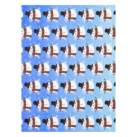 White kerst Snowman Tafelkleed (Voorkant)
