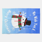 White kerst Snowman Theedoek (Horizontaal)
