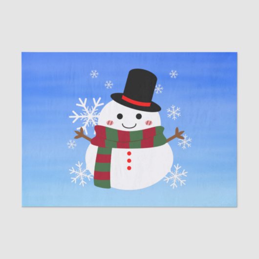 White kerst Snowman Tissuepapier (Voorkant)