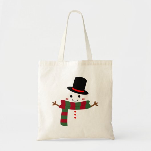 White kerst Snowman Tote Bag (Voorkant)