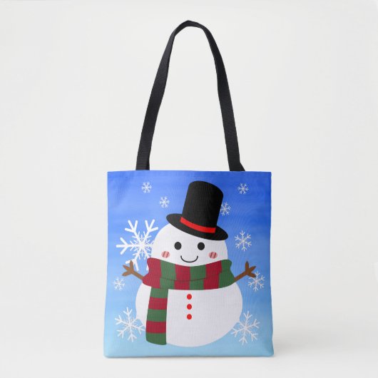 White kerst Snowman Tote Bag (Voorkant)