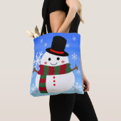 White kerst Snowman Tote Bag (Dichtbij)