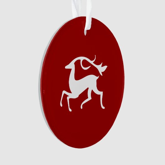 White Kerstdeer Ornament (voorkant)