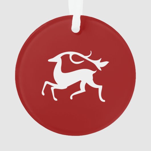 White Kerstdeer Ornament (achterkant)
