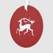 White Kerstdeer Ornament (voorkant)