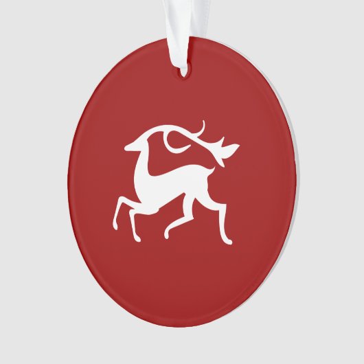 White Kerstdeer Ornament (voorkant)