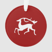 White Kerstdeer Ornament (voorkant)