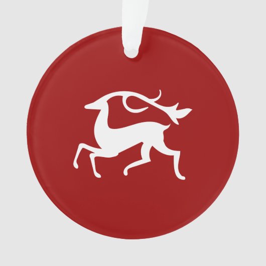 White Kerstdeer Ornament (voorkant)