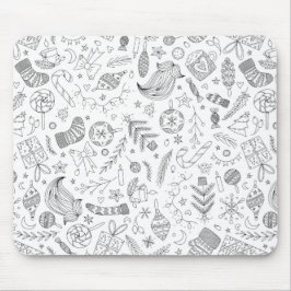 White Kerstdoodles Muismat