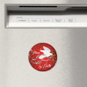 White Kerstdove Magnet (Insitu (Vaatwasser))