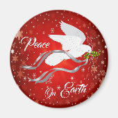 White Kerstdove Magnet (Voorkant)