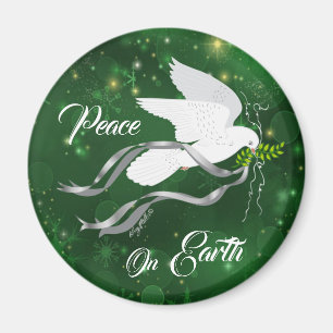 White Kerstdove Magnet