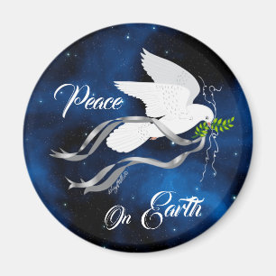 White Kerstdove Magnet