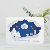 White Kerstfeestdag Kaart (Staand voorkant)