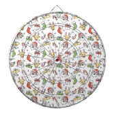 White KerstHappy Santa en Reindeer Pattern Dartbord (Voorkant)