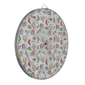 White KerstHappy Santa en Reindeer Pattern Dartbord (Voorkant Links)