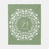 White Kerstkerst Holly Joy | Gepersonaliseerd groe Fleece Deken (Voorkant)