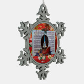 white kerstliedboek tin sneeuwvlok ornament (Links)