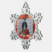 white kerstliedboek tin sneeuwvlok ornament (Rechts)