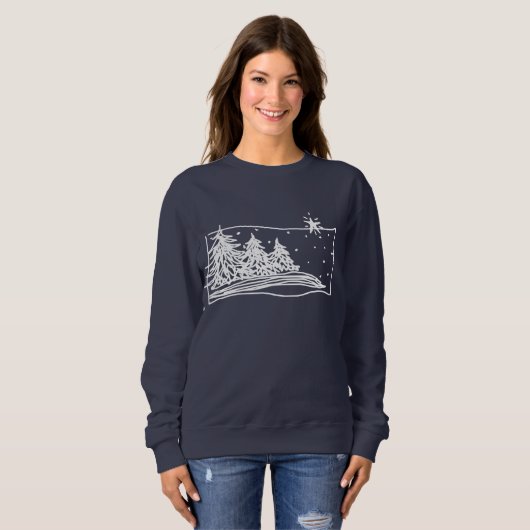 White Kerstmis Abstracte kunst Draag Trui (Voorkant volledig)