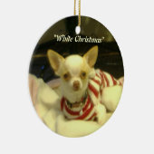 "White Kerstmis" Chihuahua Tree Ornament (Rechts)