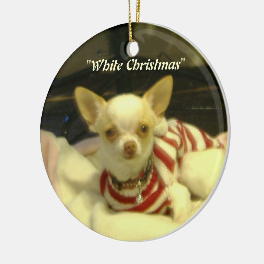 "White Kerstmis" Chihuahua Tree Ornament (Links)