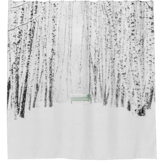 White Kerstmis Douchegordijn (Voorkant)