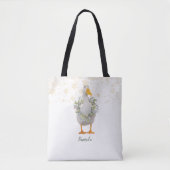 White Kerstmis Duck Canvas tas (Voorkant)