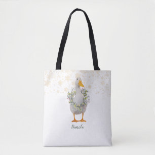 White Kerstmis Duck Canvas tas