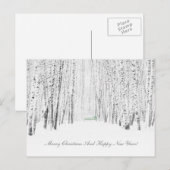 White Kerstmis Feestdagenkaart (Voorkant / Achterkant)