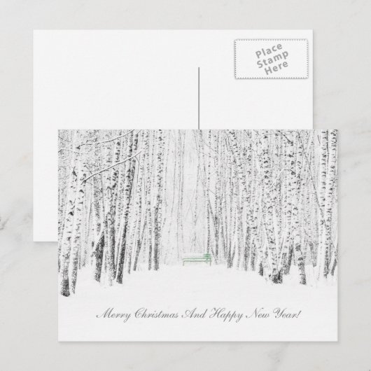 White Kerstmis Feestdagenkaart (Voorkant / Achterkant)