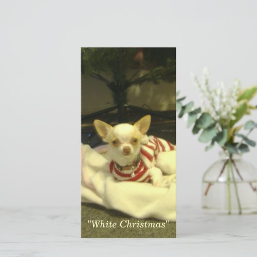 "White Kerstmis"-fotokaart met of zonder envelop Feestdagenkaart (Staand voorkant)